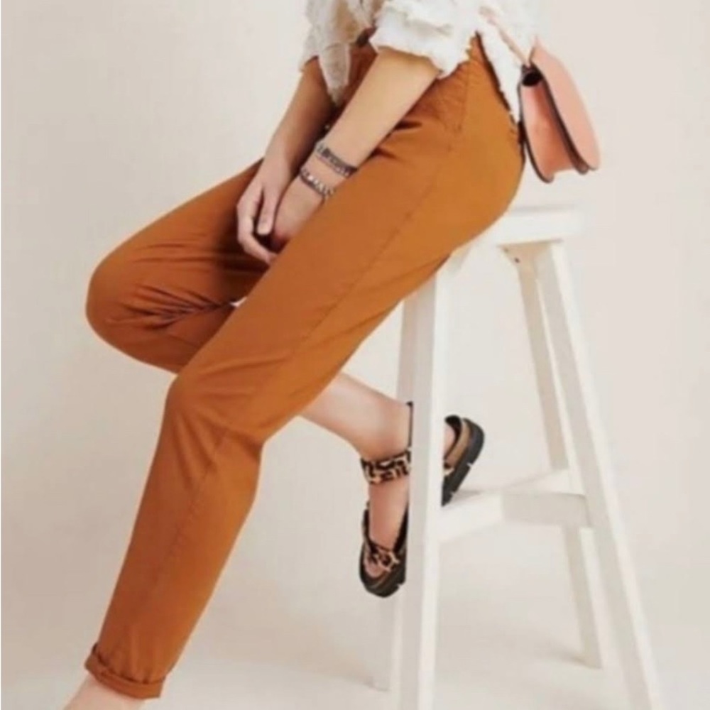 Anthropologie Scout tapered leg pant in ochre (deep rust/orange) size 26
